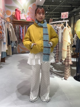 「ガーリーコーデ」｜momoさん（レディース・160cm）の冬コーディネート