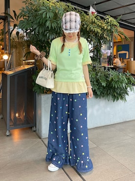 「HELLO.SANFRANCISCO（ハローサンフランシスコ）のアイテム」を使った、momoさん（レディース・160cm）の夏コーディネート
