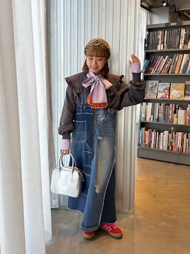 「CIAOPANIC TYPY（チャオパニックティピー）のアイテム（ボストンバッグ）」を使った、momoさん（レディース・160cm）の春コーディネート