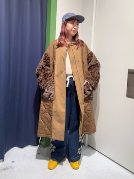 「アイテム（モッズコート）」を使った、momoさん（レディース・160cm）の秋コーディネート