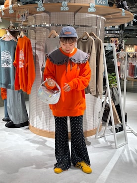 「ドットパンツ」｜momoさん（レディース・160cm）の秋コーディネート