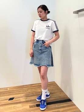 「アイテム（デニムスカート）」を使った、OYさん（レディース・161cm）の春コーディネート