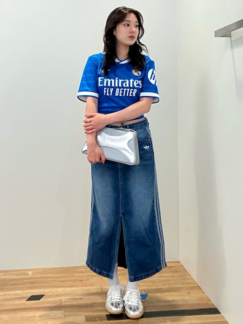 アディダス デニムスカート XL アディカラー・スリーストライプス・デニム・ペンシルスカート