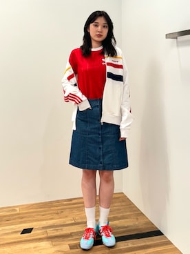 「スリーストライプス」｜「アイテム（ナイロンジャケット）」を使った、OYさん（レディース・161cm）の夏コーディネート
