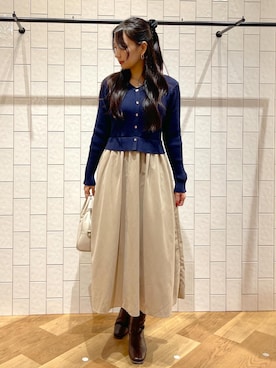 「ROPE' PICNIC（ロペピクニック）の【新色追加】メタル釦ドッキングワンピース（ワンピース）」を使った、bnbn419さん（レディース・164cm）の秋コーディネート