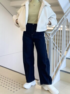 「カーブデニム」｜bnbn419さん（レディース・164cm）の秋コーディネート