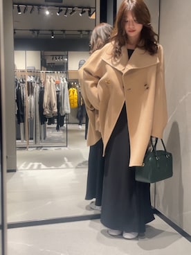 「アイテム（チェスターコート）」を使った、Hana.coさん（レディース・158cm）の秋コーディネート