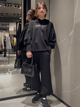 「アイテム（スウェットパンツ）」を使った、Hana.coさん（レディース・158cm）の秋コーディネート