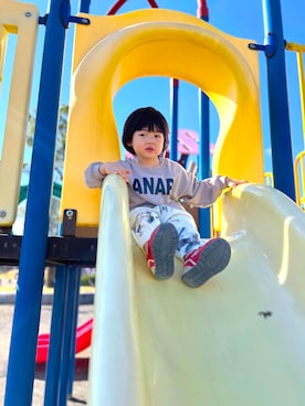 「ANAP（アナップ）のアイテム」を使った、あーたん＆あんちゃん さん（キッズ・100cm）の冬コーディネート