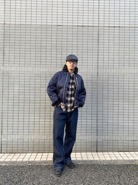 「schott（ショット）のアイテム（MA-1）」を使った、riku kimuraさん（メンズ・176cm）の冬コーディネート