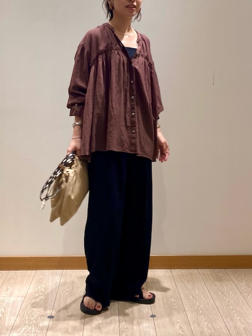 Deuxieme classe イージーフレアーパンツ　ネイビー　サイズ36 Deuxieme Classe（ドゥーズィエムクラス）の「イージーフレア