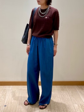 「ケーブルニット」｜ishiさん（レディース・154cm）の夏コーディネート