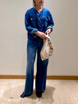 「アイテム（エコバッグ/サブバッグ）」を使った、ishiさん（レディース・154cm）の秋コーディネート