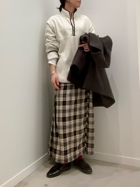 「アイテム（ピーコート）」を使った、ishiさん（レディース・154cm）の冬コーディネート