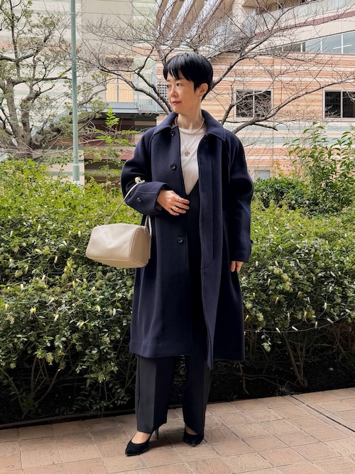 ヴィンテージ バルマカーンコート カシミヤ100% ネイビー vintage カシミヤ100 バルマカーンコート ステンカラー ネイビー 古着