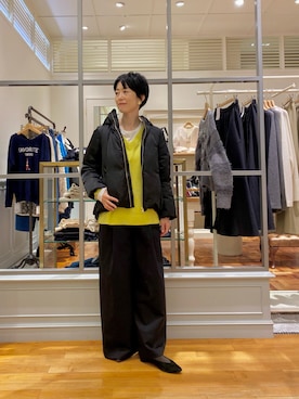 「NOLLEY’S（ノーリーズ）のアイテム（ダウンジャケット/コート）」を使った、Fujihiraさん（レディース・160cm）の冬コーディネート