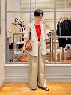 「NOLLEY’S（ノーリーズ）のアイテム」を使った、Fujihiraさん（レディース・160cm）の夏コーディネート