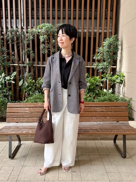 「NOLLEY’S（ノーリーズ）のアイテム」を使った、Fujihiraさん（レディース・160cm）の春コーディネート