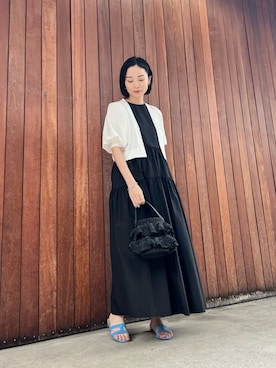 「UNITED ARROWS（ユナイテッドアローズ）のアイテム（かごバッグ）」を使った、坂口（sakaguchi）さん（レディース・162cm）の春コーディネート