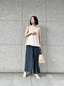 「UNITED ARROWS（ユナイテッドアローズ）のアイテム（かごバッグ）」を使った、坂口（sakaguchi）さん（レディース・162cm）の春コーディネート