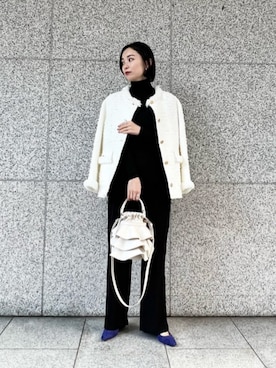 「UNITED ARROWS（ユナイテッドアローズ）のアイテム（ピアス（両耳用））」を使った、坂口（sakaguchi）さん（レディース・162cm）の冬コーディネート