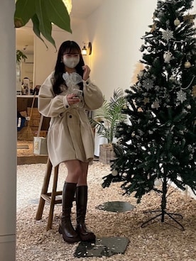 「apres jour（アプレジュール）のアイテム（ジャケット/アウター）」を使った、みいさん（レディース・157cm）の冬コーディネート