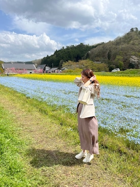 「H&M（エイチ・アンド・エム）のアイテム（テーラードジャケット）」を使った、umeutaさん（レディース・165cm）の春コーディネート