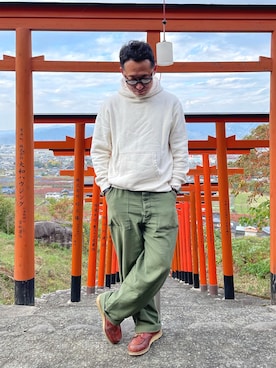 「BARNS（バーンズ）のアイテム」を使った、MENさん（メンズ・176cm）の秋コーディネート