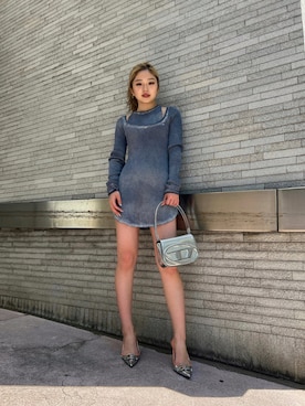 「いまどきジャケット写真」｜「アイテム（ワンピース）」を使った、望羽さん（レディース・157cm）の春コーディネート