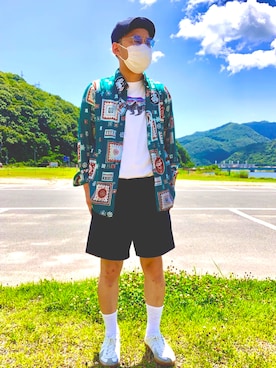 「GERMAN TRAINER（ジャーマントレーナー）のアイテム（その他シューズ）」を使った、pandaaaanさん（メンズ・165cm）の夏コーディネート