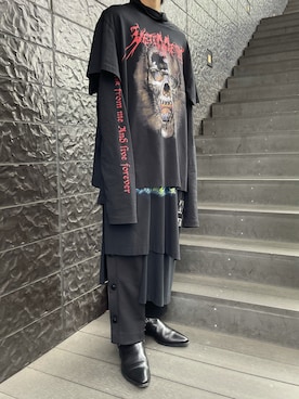 「vetements」｜「アイテム（ブーツ）」を使った、taitisさん（メンズ・173cm）の夏コーディネート