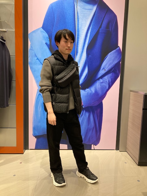 A|X アルマーニ エクスチェンジ】CL バイカラー フーデッドニットプル