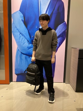 「アイテム（バックパック/リュック）」を使った、いおりんさん（メンズ・166cm）の秋コーディネート