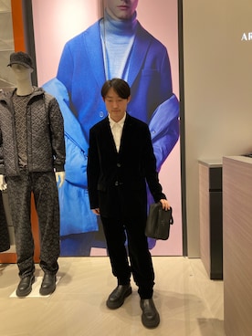 「ARMANI EXCHANGE（アルマーニエクスチェンジ）の【A|X アルマーニ エクスチェンジ】ボリュームソール レザー チェルシーブーツ（ブーツ）」を使った、いおりんさん（メンズ・166cm）の冬コーディネート