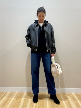 「アイテム（パーカー）」を使った、ナカゾノさん（レディース・170cm・30代）の秋コーディネート