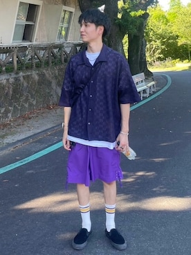 「ムラサキコーデ」｜tyss244さん（メンズ・174cm）の夏コーディネート