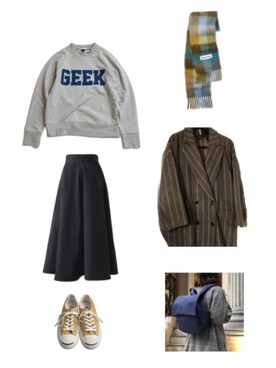 「oblekt（オブレクト）のアイテム」を使った、Hana.さん（レディース・155cm）の冬コーディネート