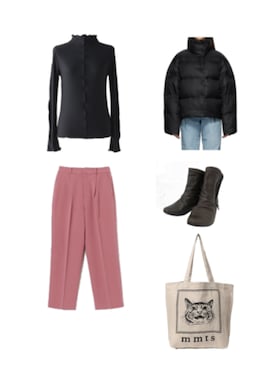 「Acne Studios（アクネストゥディオズ）のアイテム（ダウンジャケット/コート）」を使った、Hana.さん（レディース・155cm）の冬コーディネート