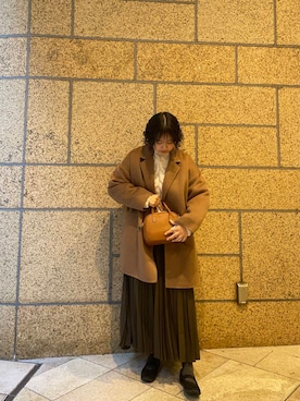 「URBAN RESEARCH DOORS（アーバンリサーチドアーズ）のウールリバーテーラードコート（その他アウター）」を使った、izm0327さん（レディース・157cm）の冬コーディネート