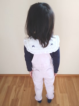 「アイテム（オールインワン・サロペット、パープル系）」を使った、non＊さん（キッズ・110cm）の春コーディネート