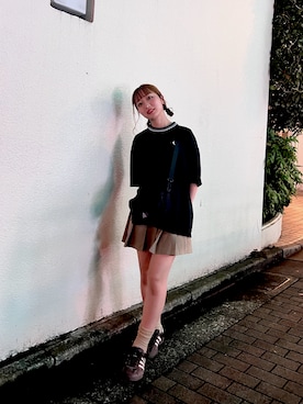 「アイテム（ソックス/靴下）」を使った、あみゅさん（レディース・157cm）の秋コーディネート