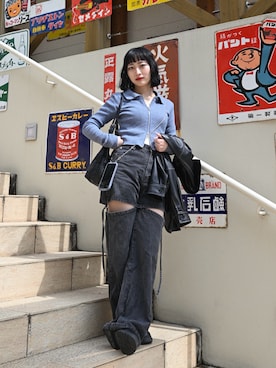 「SLY（スライ）のアイテム（トップス）」を使った、あみゅさん（レディース・157cm）の春コーディネート