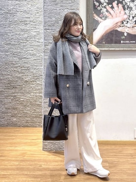 「GLOBAL WORK（グローバルワーク）のふわふわHugmeドルマンプルオーバー/595406（ニット/セーター）」を使った、きくさん（レディース・161cm）の秋コーディネート