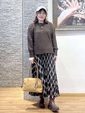 「GLOBAL WORK（グローバルワーク）のアイテム（アクセサリー）」を使った、きくさん（レディース・161cm）の冬コーディネート