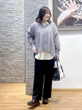 「GLOBAL WORK（グローバルワーク）のアイテム（シャツ/ブラウス）」を使った、きくさん（レディース・161cm）の冬コーディネート