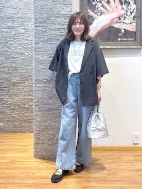 「アイテム（テーラードジャケット）」を使った、きくさん（レディース・161cm）の夏コーディネート