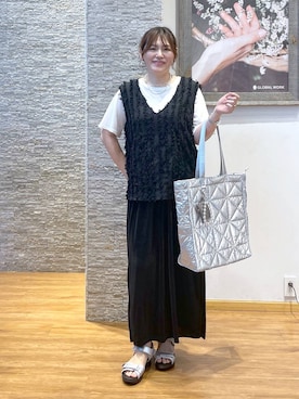 「GLOBAL WORK（グローバルワーク）のアイテム（ワンピース/ドレス）」を使った、きくさん（レディース・161cm）の夏コーディネート