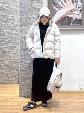 「GLOBAL WORK（グローバルワーク）のアイテム（帽子）」を使った、きくさん（レディース・161cm）の冬コーディネート