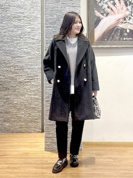 「GLOBAL WORK（グローバルワーク）のあったかウツクシルエットテーパードパンツ/575203（その他パンツ）」を使った、きくさん（レディース・161cm）の秋コーディネート