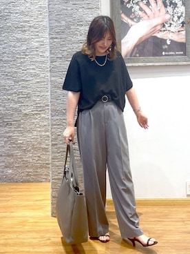 「ウツクシルエット_GLOBAL WORK」｜きくさん（レディース・161cm）の夏コーディネート